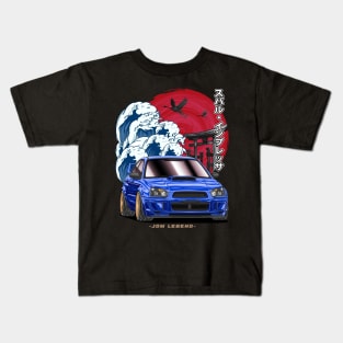 JDM Subie Impreza WRX Blobeye Back Print Kids T-Shirt